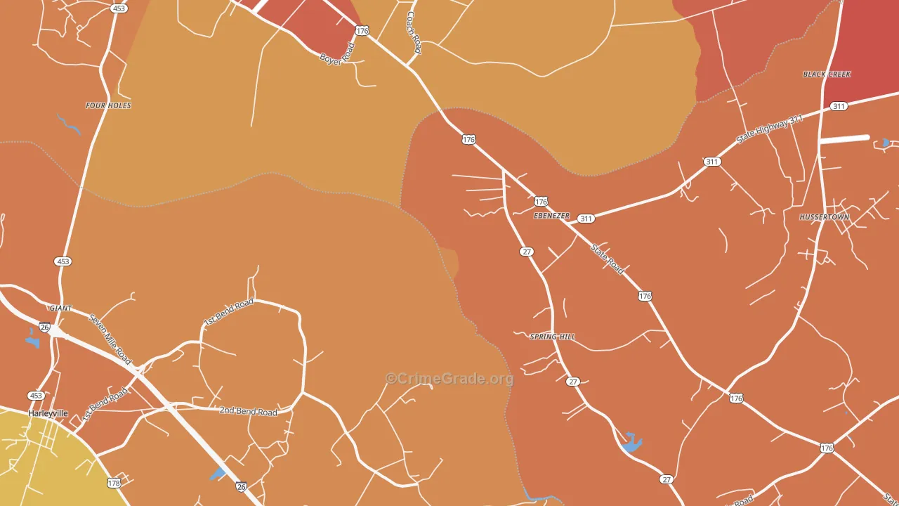 Four Holes, SC Map of Arson Rates