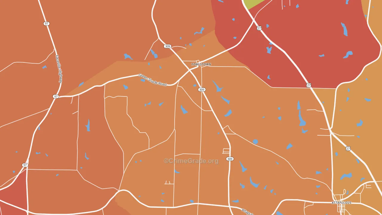 Fowlstown, GA Map of Arson Rates