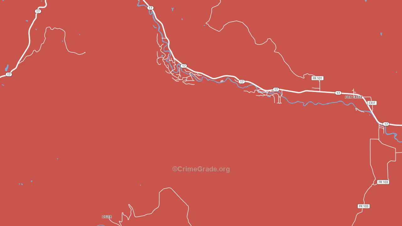 Fox Creek, CO Map of Arson Rates