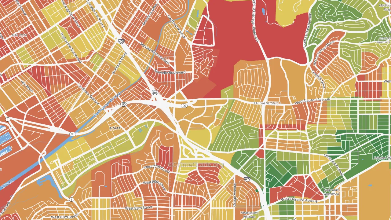 Fox Hills, Culver City, CA Map of Arson Rates