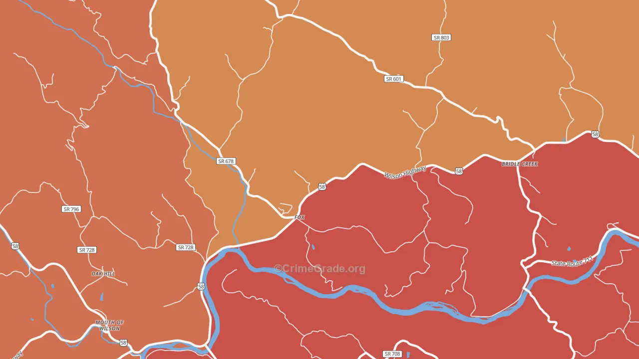 Fox, VA Map of Arson Rates