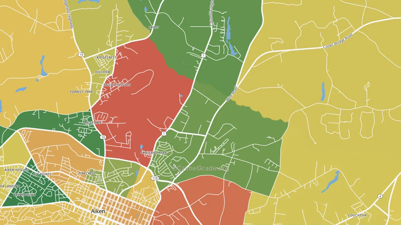Foxtown, SC Map of Arson Rates
