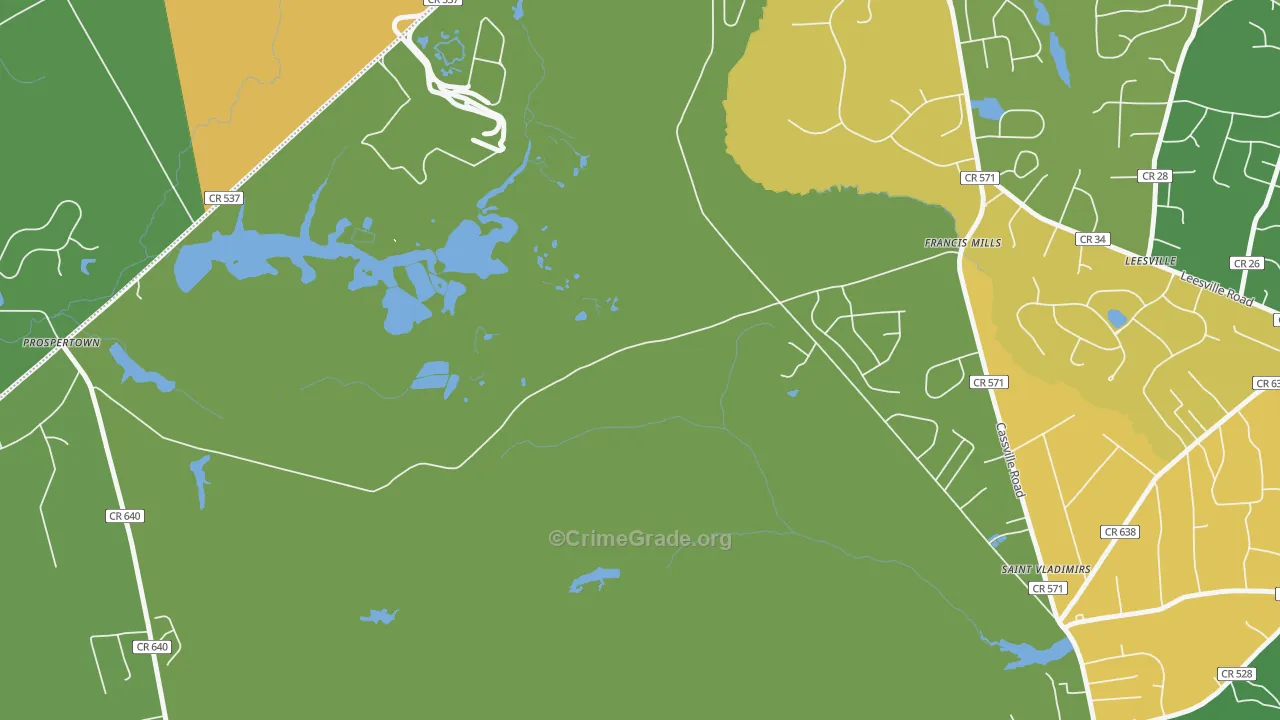 Francis Mills, NJ Map of Arson Rates