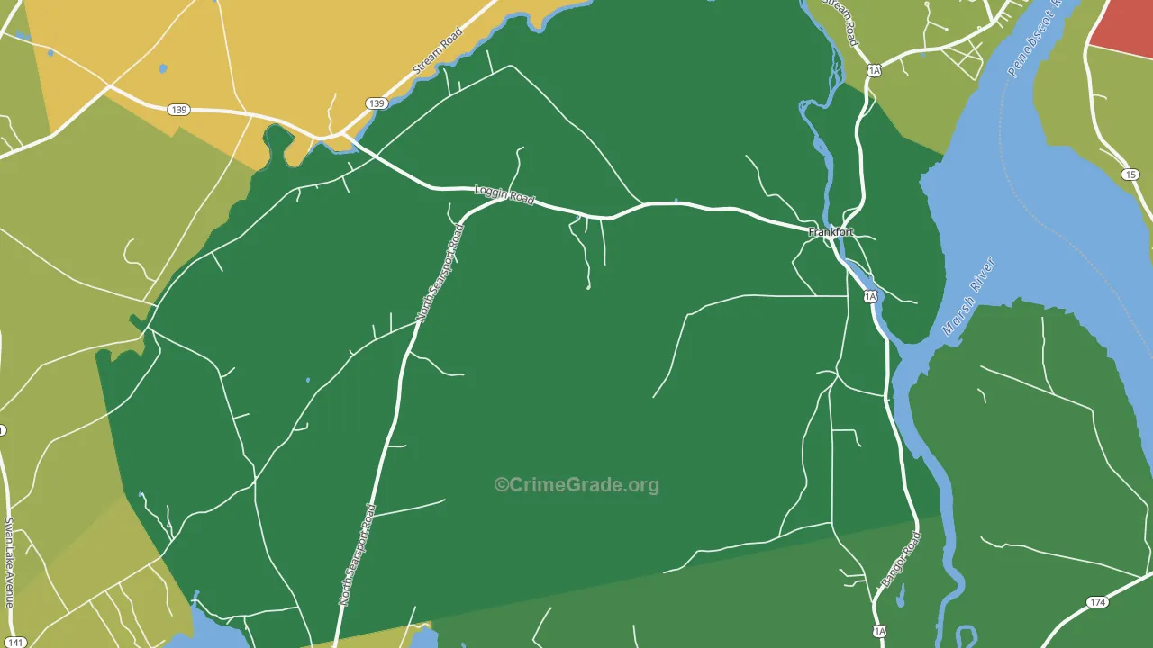 Frankfort, ME Map of Arson Rates