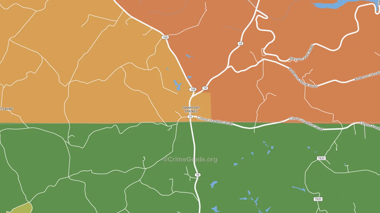 Frankfort Springs, PA Map of Arson Rates