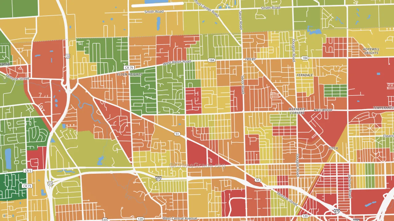 Franklin Park, Toledo, OH Map of Arson Rates