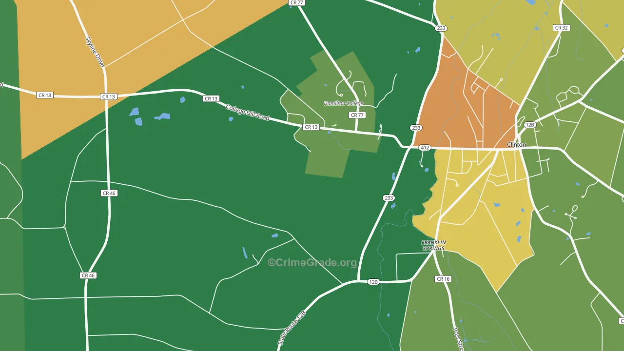 Franklin Springs, NY Map of Arson Rates