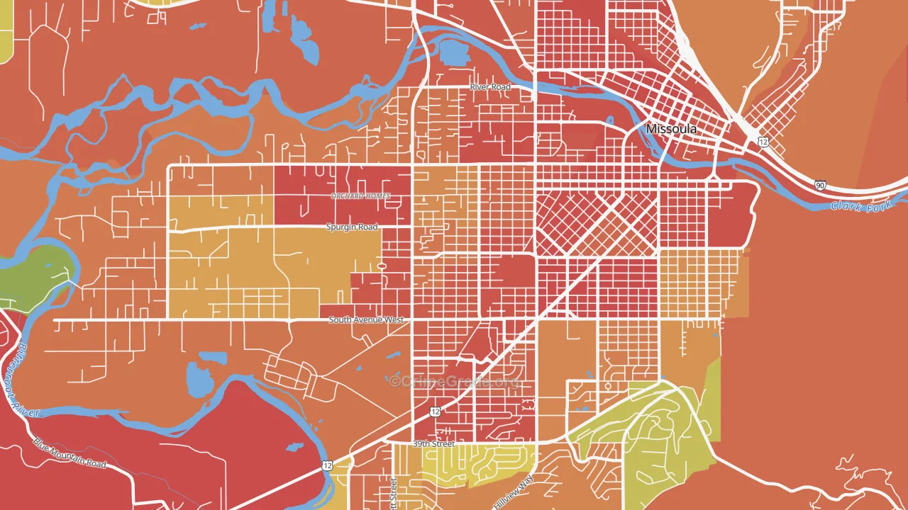 Franklin To The Fort, Missoula, MT Map of Arson Rates