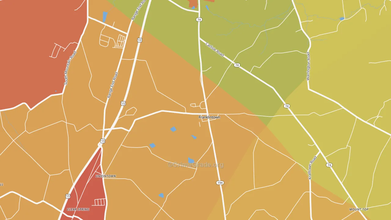 Franklintown, PA Map of Arson Rates