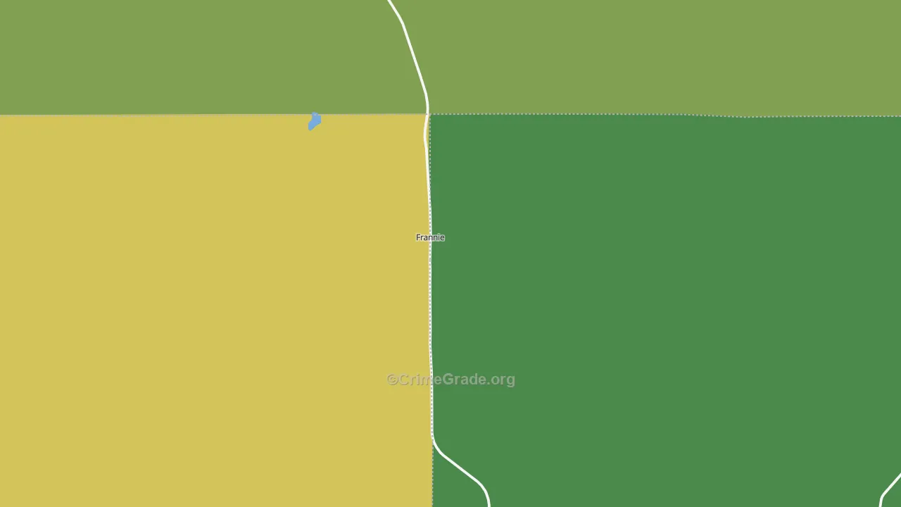 Frannie, WY Map of Arson Rates