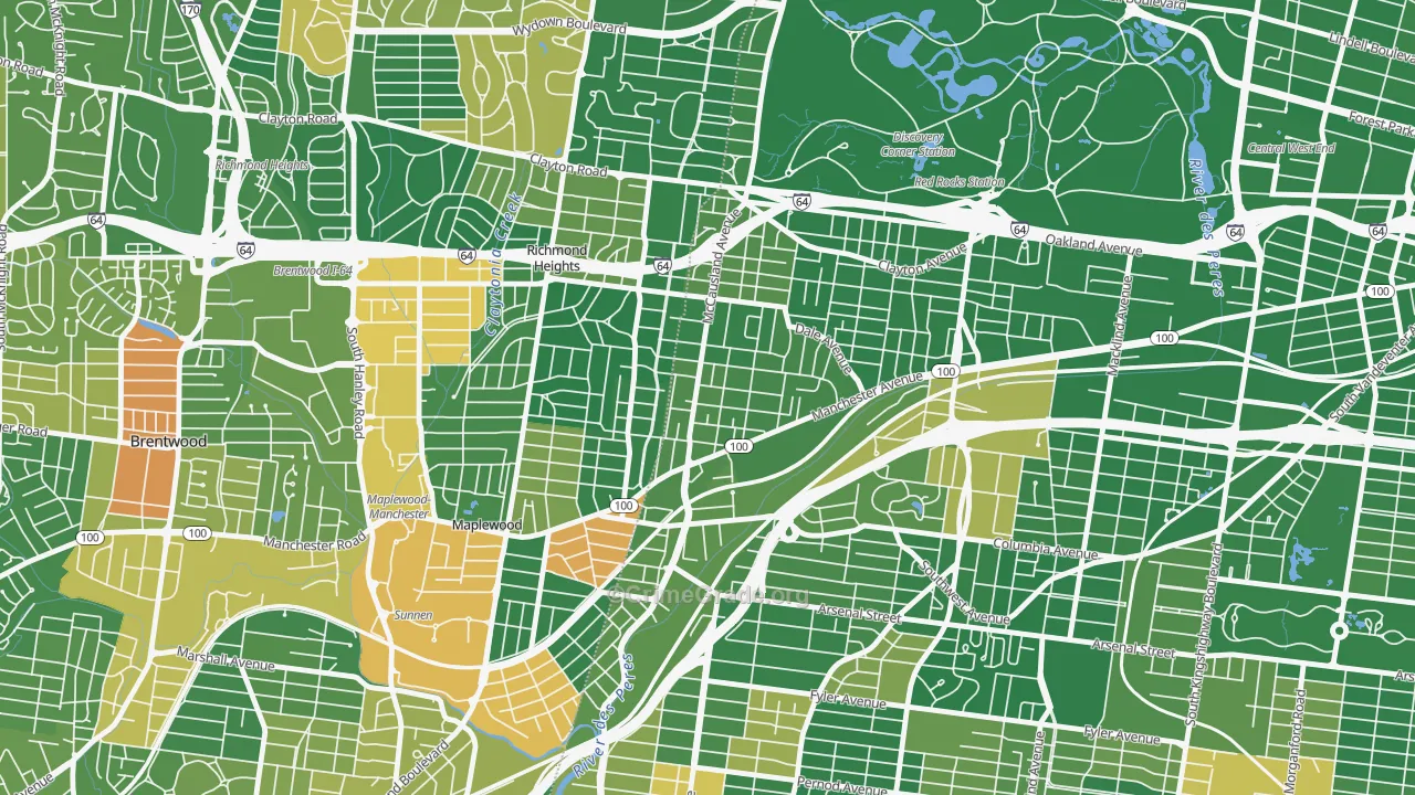 Franz Park, St. Louis, MO Map of Arson Rates