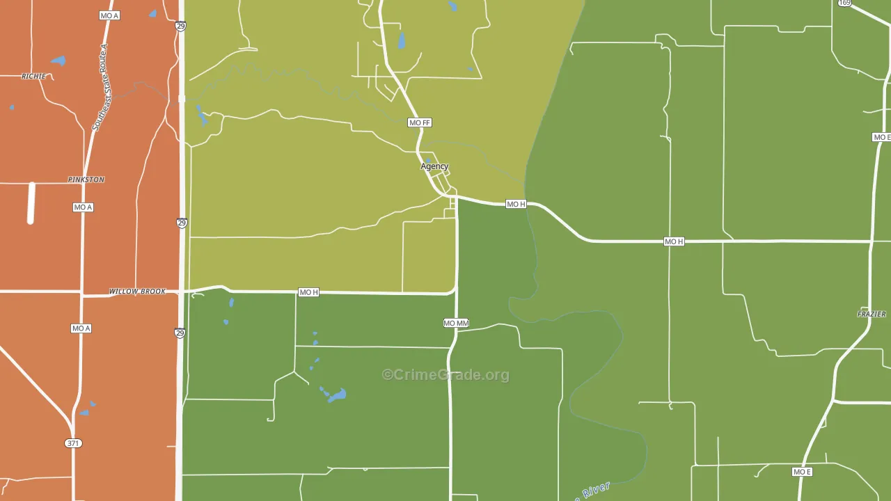 Frazier, MO Map of Arson Rates