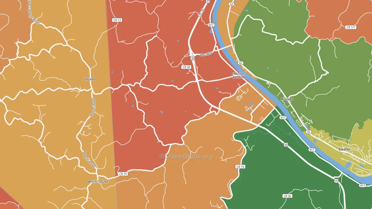 Fraziers Bottom, WV Map of Arson Rates