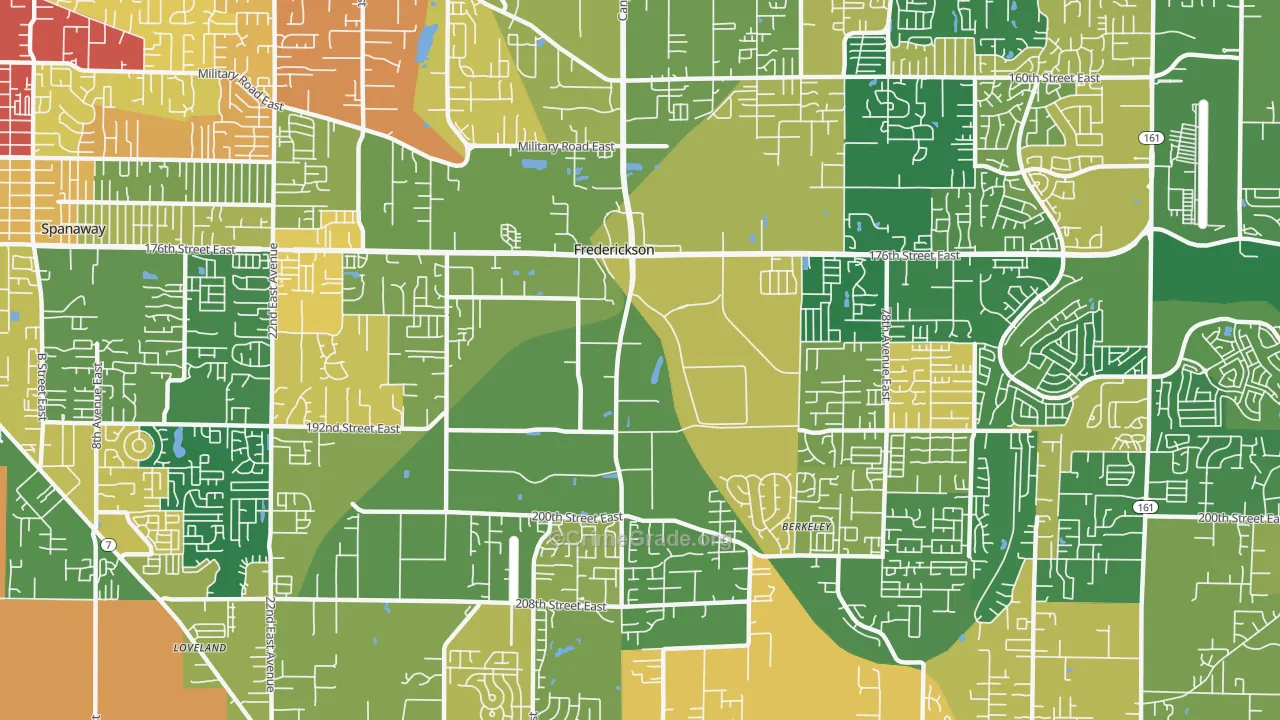 Frederickson, Tacoma, WA Map of Arson Rates