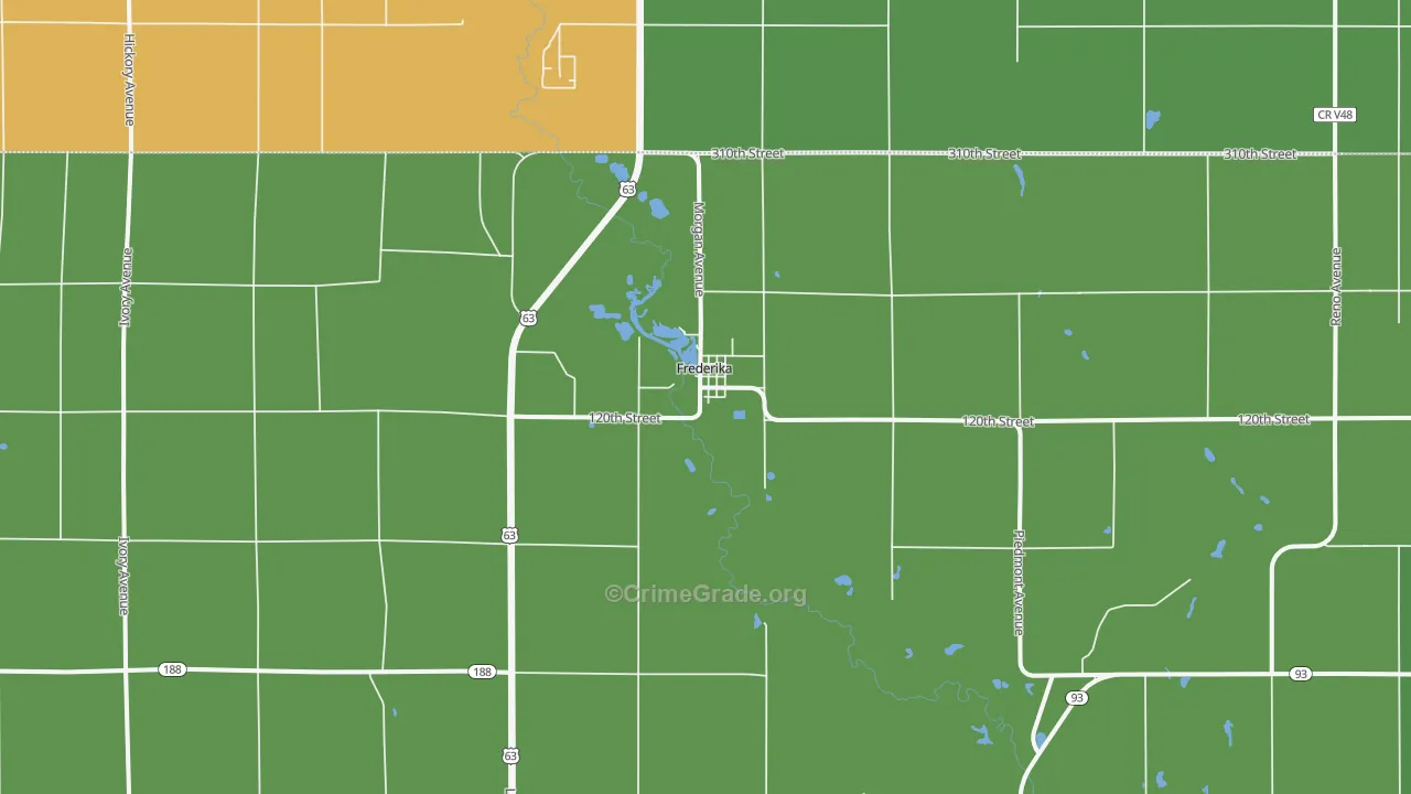 Frederika, IA Map of Arson Rates