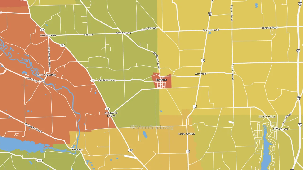 Fredonia, PA Map of Arson Rates