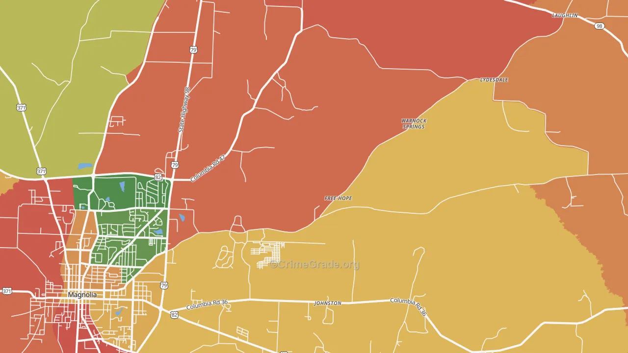 Free Hope, AR Map of Arson Rates