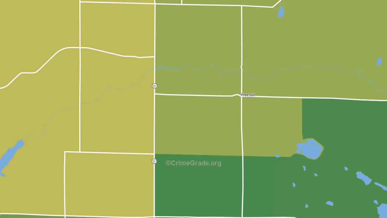 Free Soil, MI Map of Arson Rates
