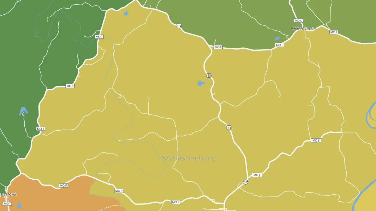 Freeburg, MO Map of Arson Rates