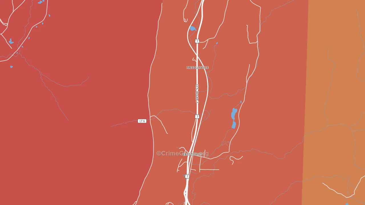 Freedleyville, VT Map of Arson Rates