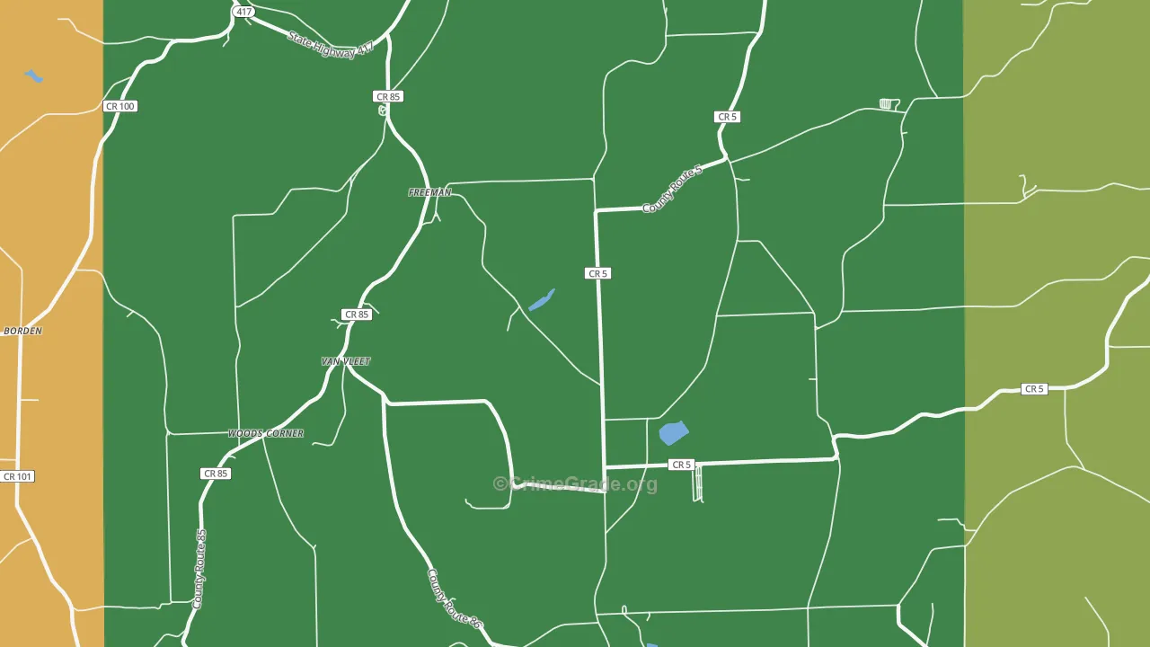 Freeman, NY Map of Arson Rates