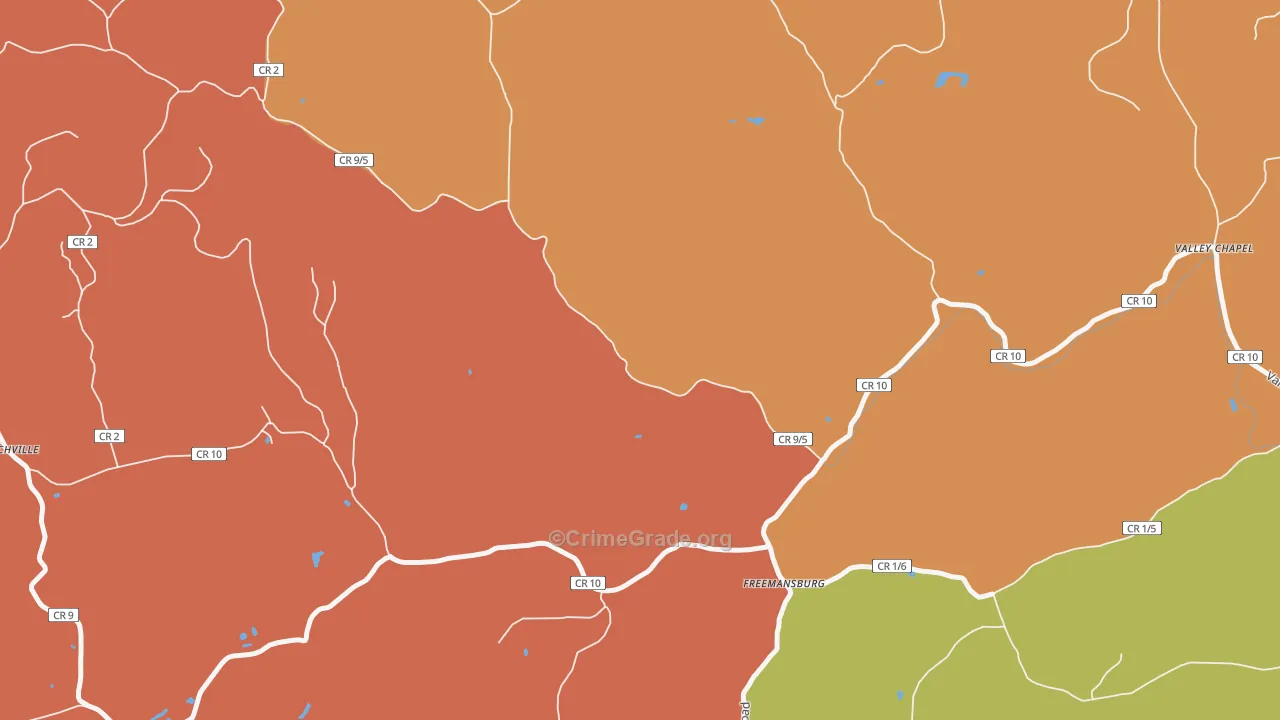Freemansburg, WV Map of Arson Rates