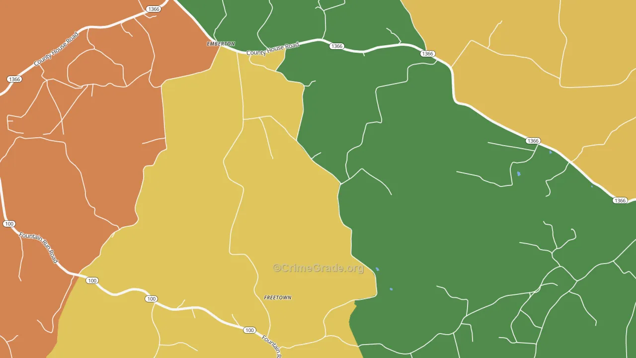 Freetown, KY Map of Arson Rates
