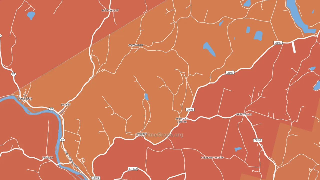 Fremont Center, NY Map of Arson Rates