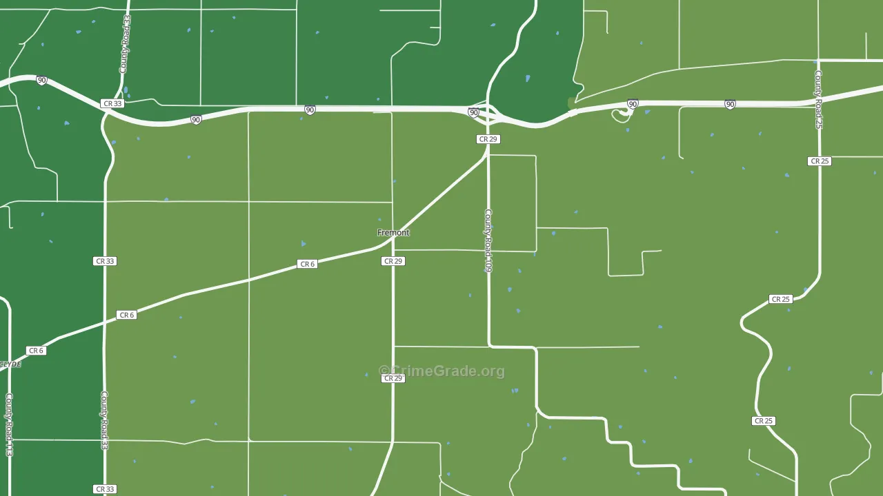 Fremont, MN Map of Arson Rates