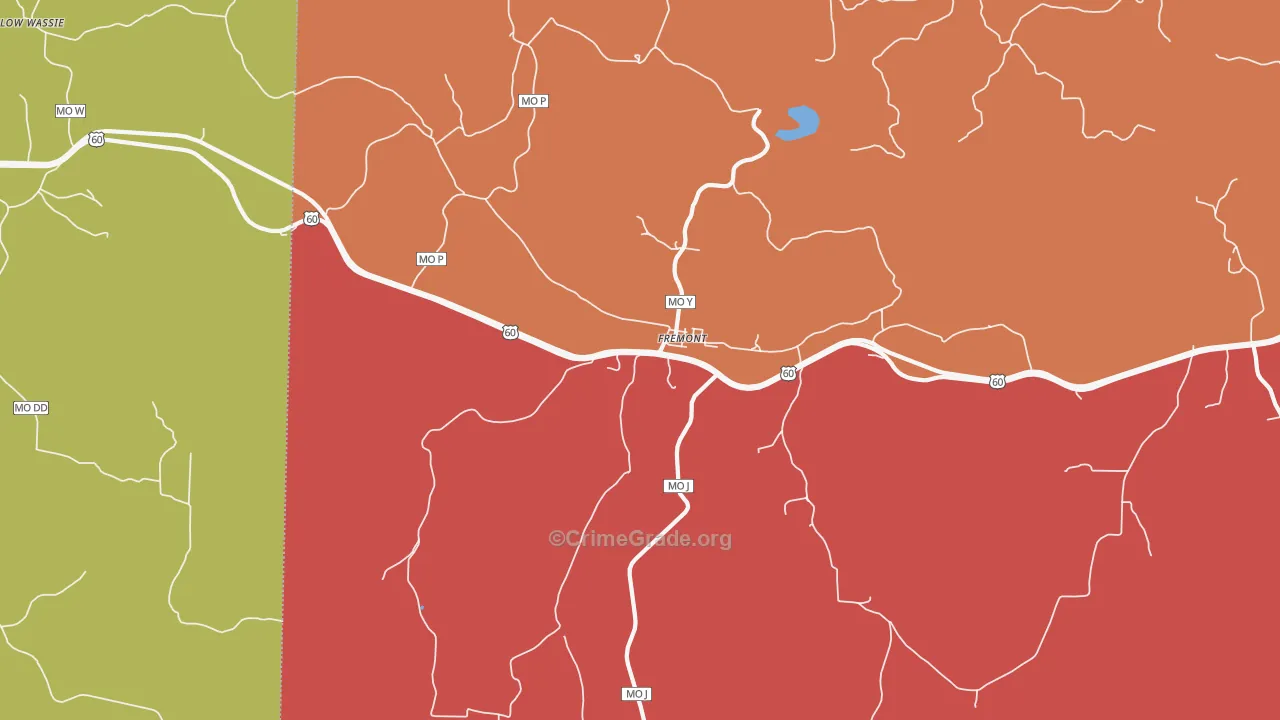 Fremont, MO Map of Arson Rates