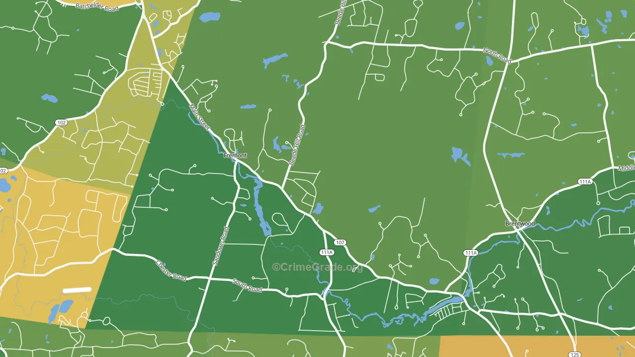 Fremont, NH Map of Arson Rates