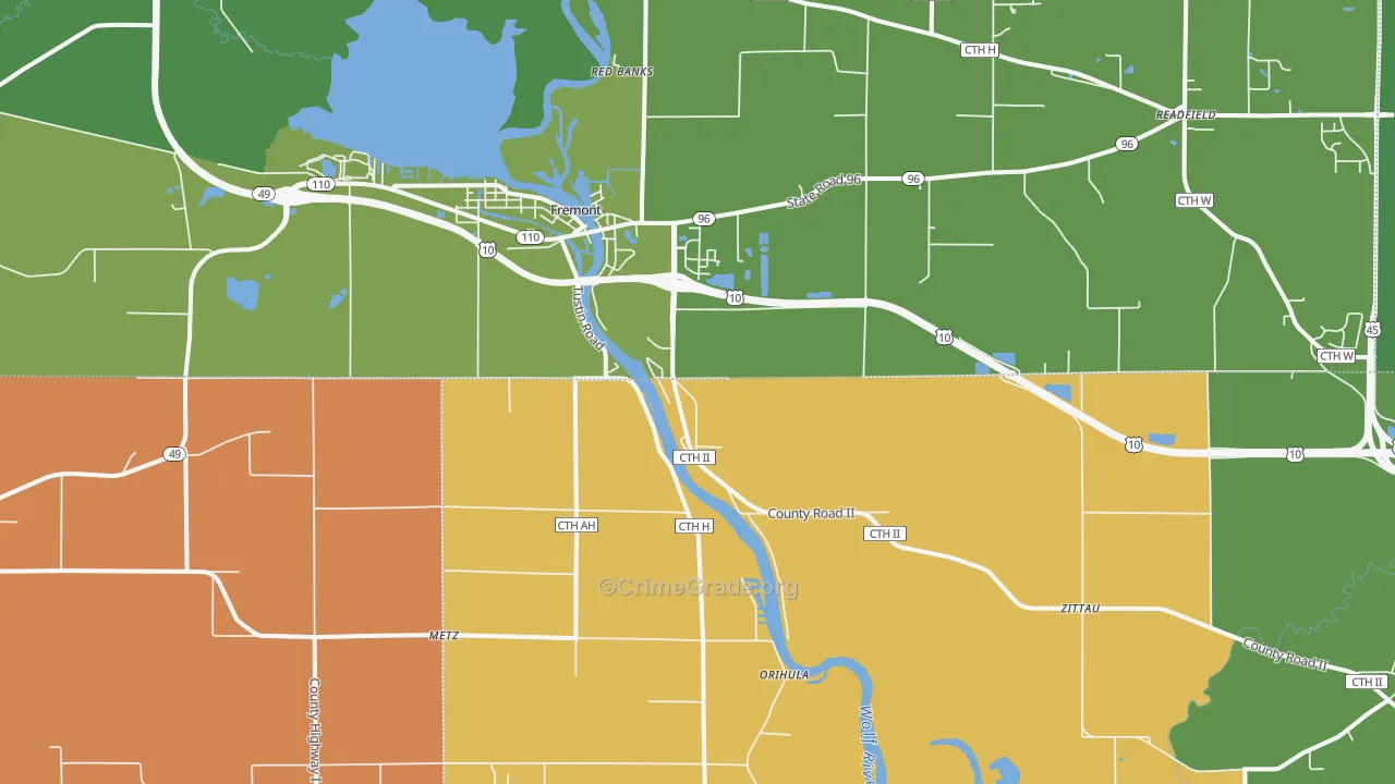 Fremont, WI Map of Arson Rates