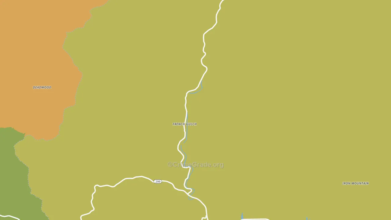 French Gulch, CA Map of Arson Rates