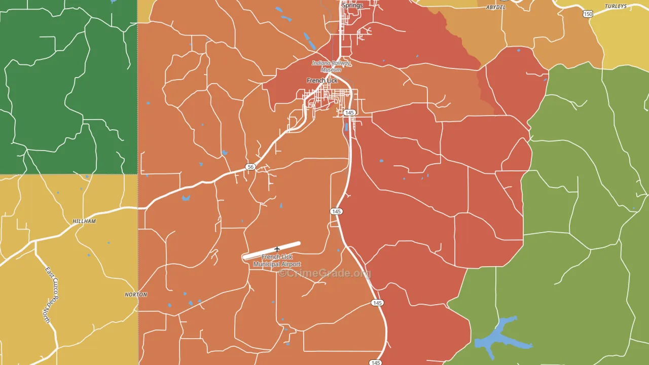 French Lick, IN Map of Arson Rates