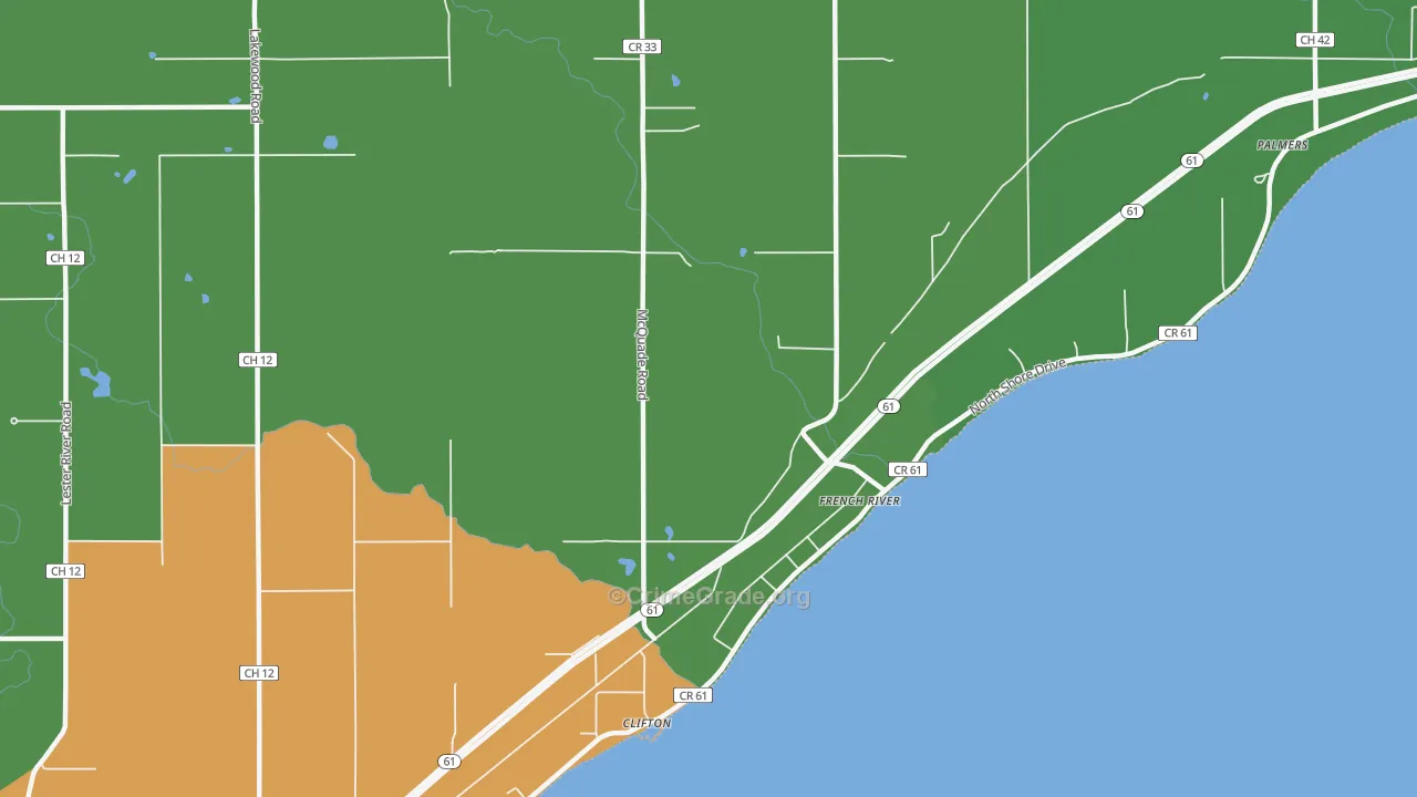 French River, MN Map of Arson Rates