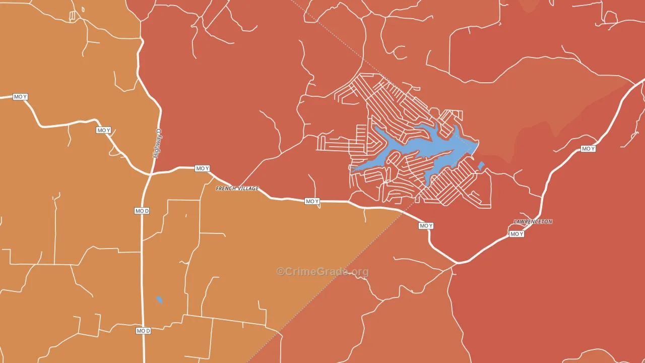 French Village, MO Map of Arson Rates