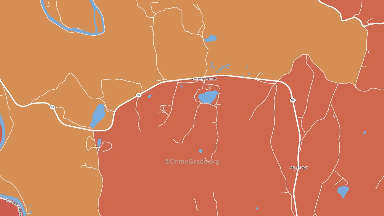 French Woods, NY Map of Arson Rates