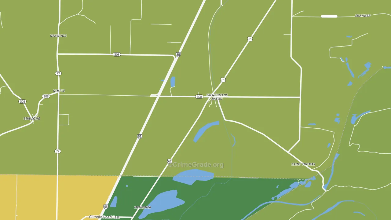Frenchmans Bayou, AR Map of Arson Rates