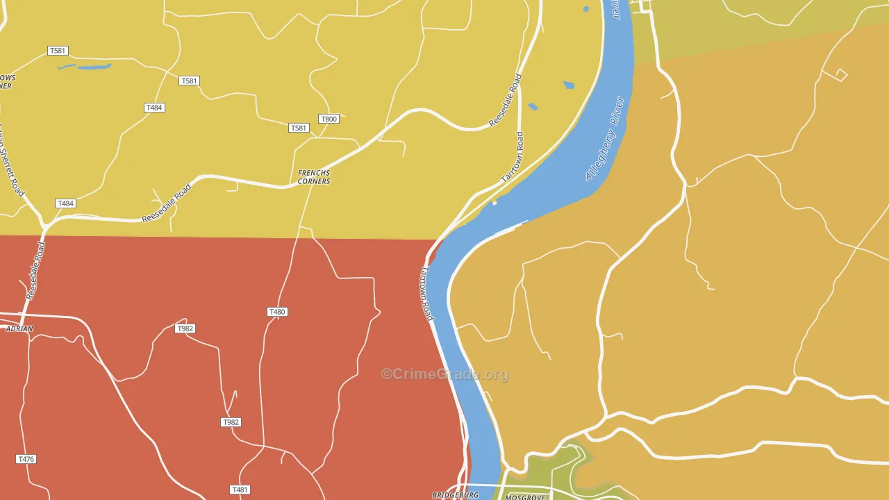 Frenchs Corners, PA Map of Arson Rates