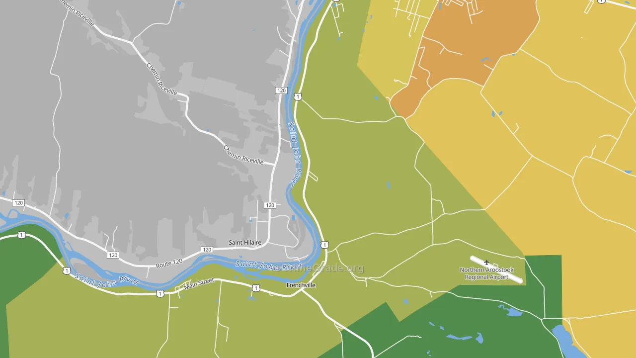 Frenchville, ME Map of Arson Rates