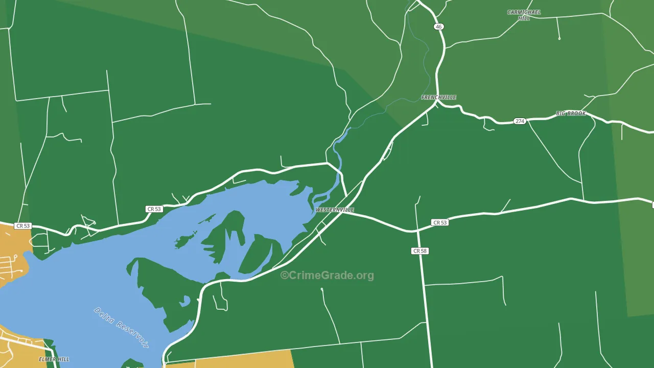 Frenchville, NY Map of Arson Rates