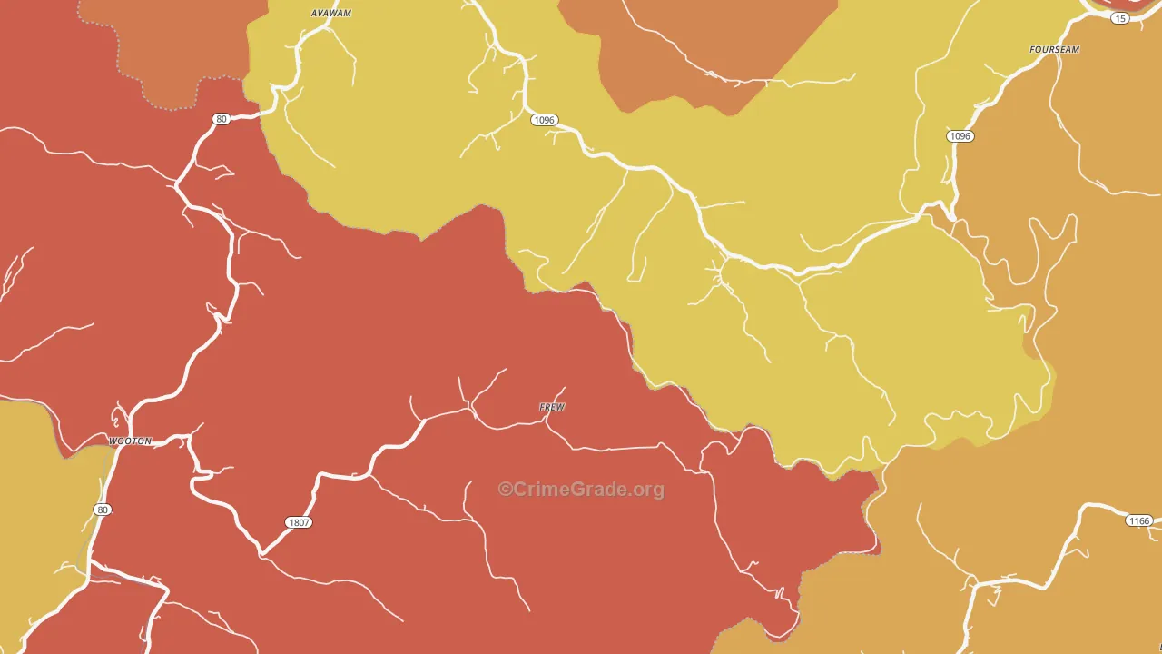 Frew, KY Map of Arson Rates
