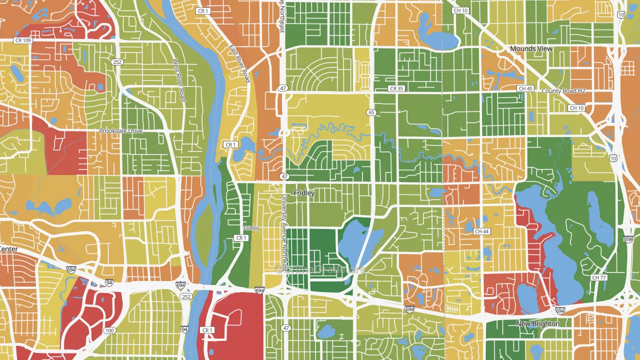 Fridley, MN Map of Arson Rates