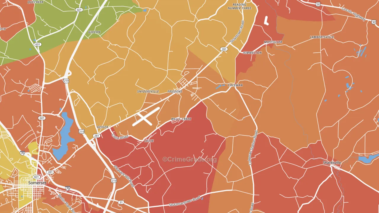 Friedens, PA Map of Arson Rates