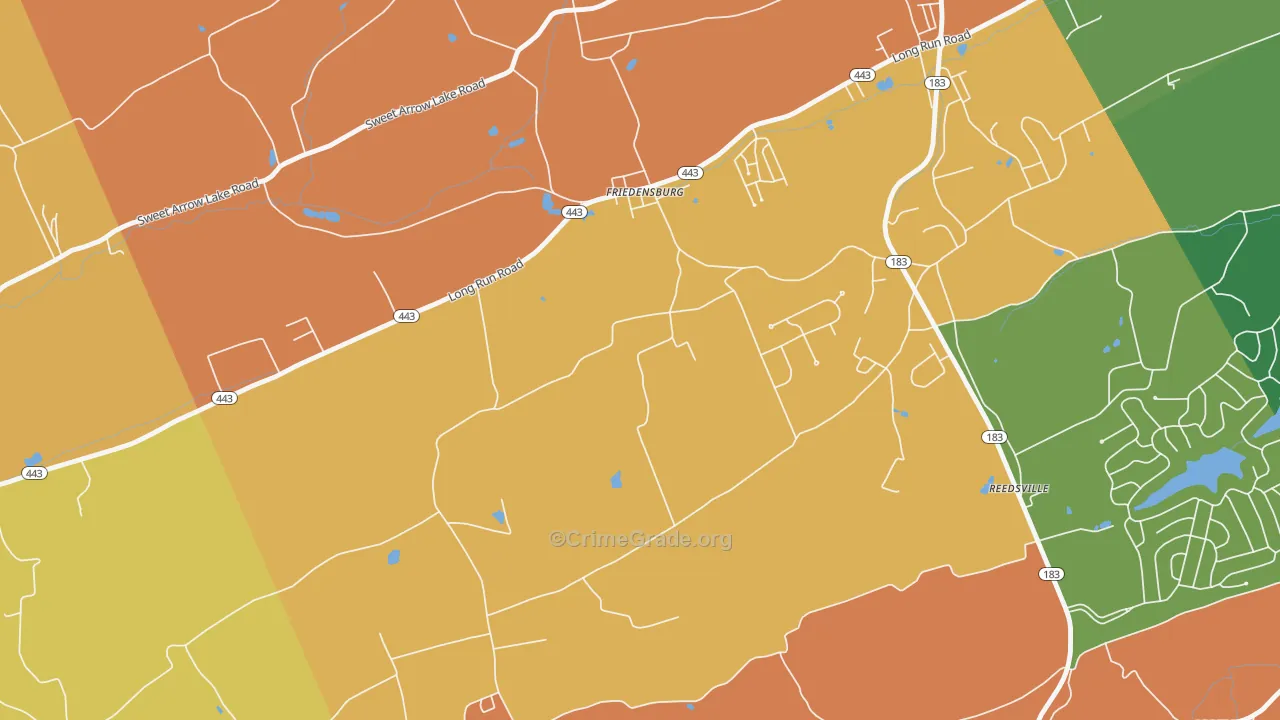 Friedensburg, PA Map of Arson Rates