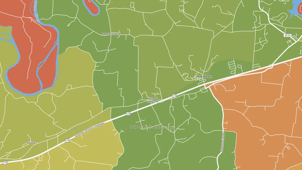Friends Station, TN Map of Arson Rates