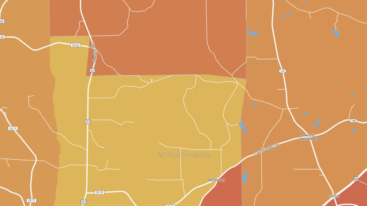 Friendship, AL Map of Arson Rates