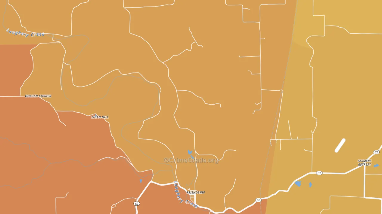 Friendship, IN Map of Arson Rates