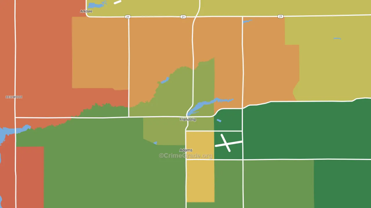 Friendship, WI Map of Arson Rates