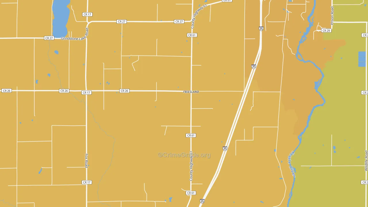 Friesland, MN Map of Arson Rates
